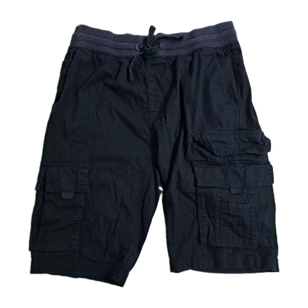 Akademiks Cargo Shorts Mens XL Y2K 90s Utility Pockets Work Black Long Hip Hop